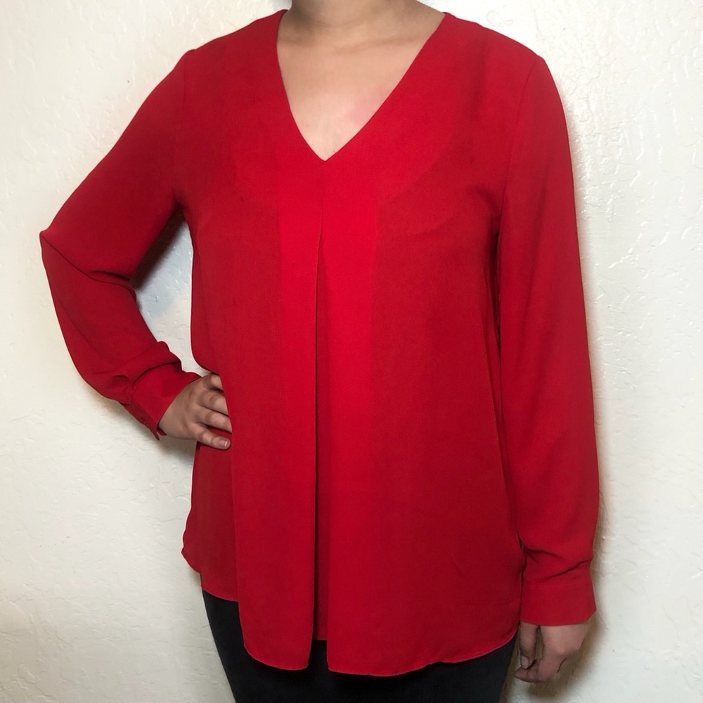 Rose & Olive V Neck Long Sleeve Blouse